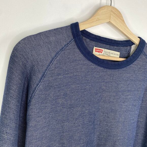 Levi's Mens Crewneck Pullover Sweatshirt Size M Blue Cotton Blend Casual - Picture 4 of 8